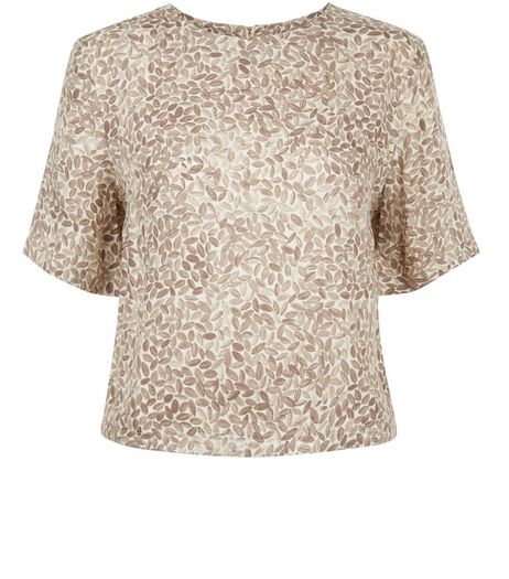 Apricot Stone Abstract Print Boxy Top | New Look