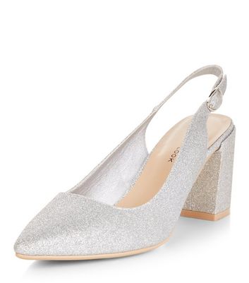 wide fit silver sparkly shoes