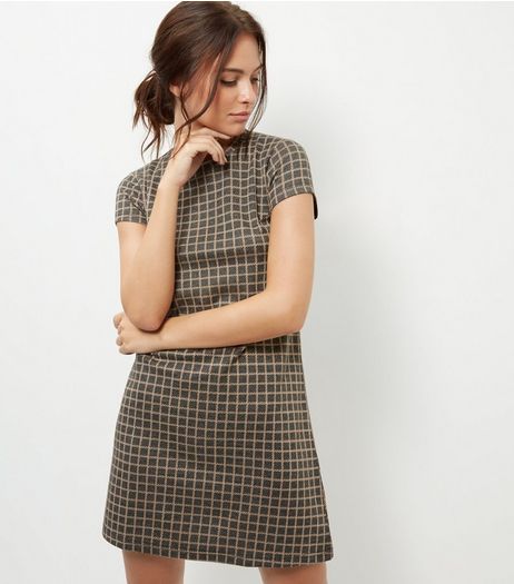 Blue Vanilla Grey Check Tunic Dress | New Look
