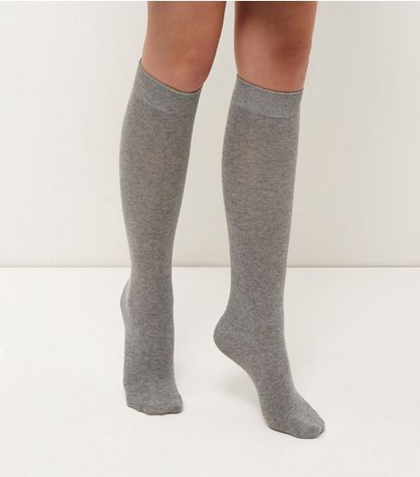 2 Pack Grey Knee High Socks | New Look