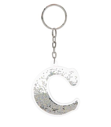 Silver C Initial Keyring | New Look
