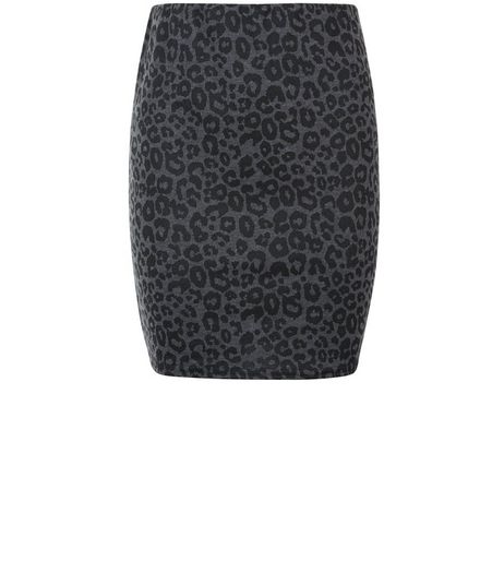 Teens Grey Leopard Print Tube Skirt | New Look