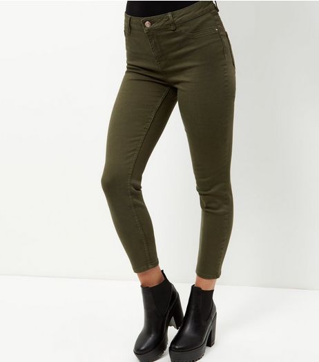 Khaki Ankle Grazer Skinny Jeans | New Look