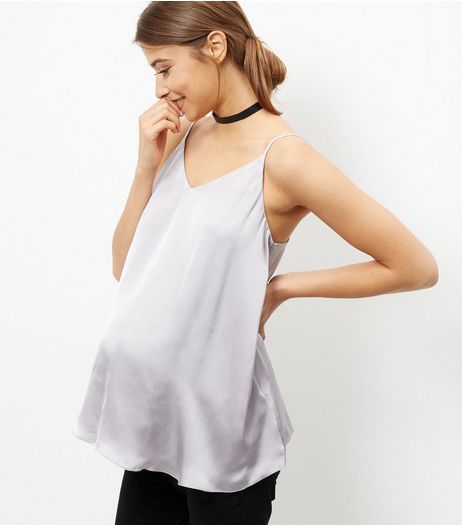 Maternity Grey Satin Cami | New Look