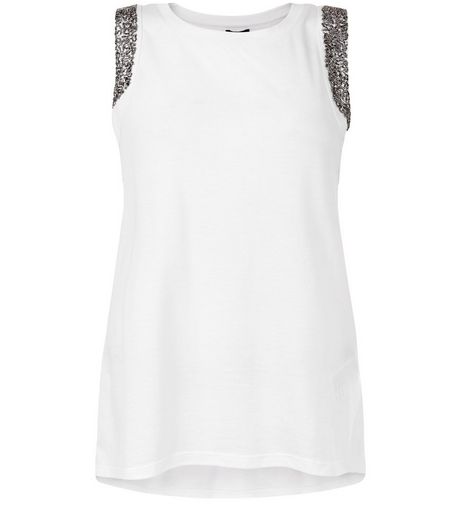 Anita and Green White Embellished Trim Vest | New Look