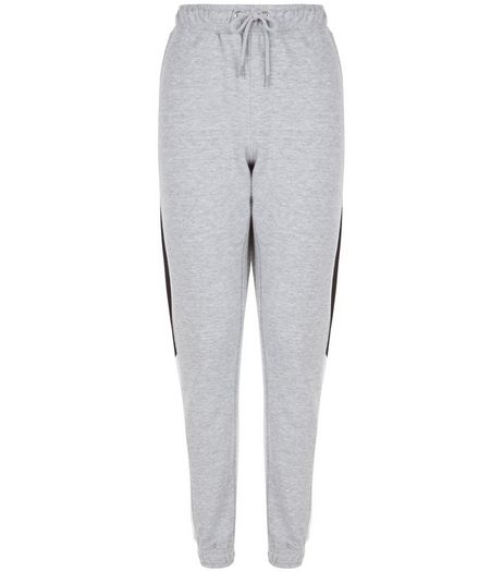 Heartbreak Grey Contrast Side Panel Joggers | New Look