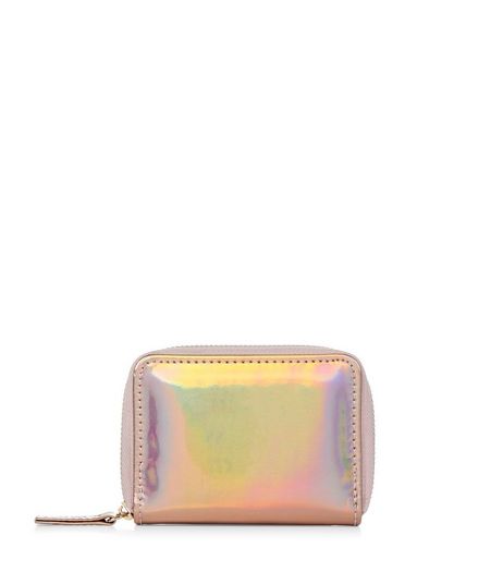 Bronze Holographic Zip Around Card Holder | New Look