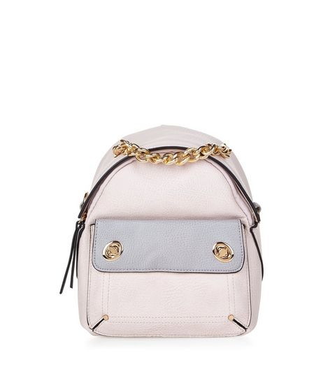 Cream Gold Chain Mini Backpack | New Look