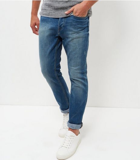Blue Greencast Washed Slim Jeans | New Look