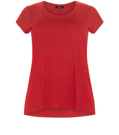 Curves Red Short Sleeve T-Shirt | New Look