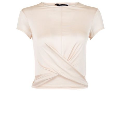 Teens Shell Pink Twist Front T-Shirt | New Look