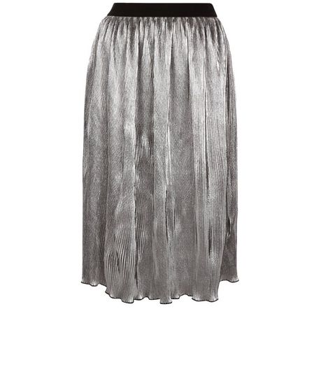 Anita and Green Silver Pleated Midi Skirt | New Look