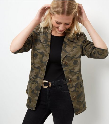 Anita and Green Khaki Camo Print Jacket | New Look