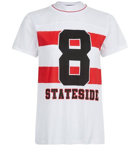 Teens White 8 Stateside Airtex T-Shirt | New Look