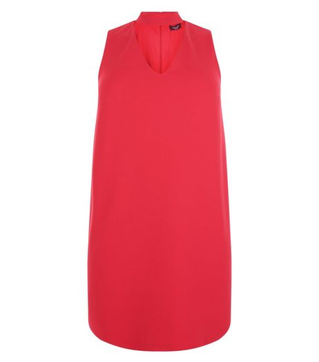 Curves Red Cut Out Tunic Dress | New Look