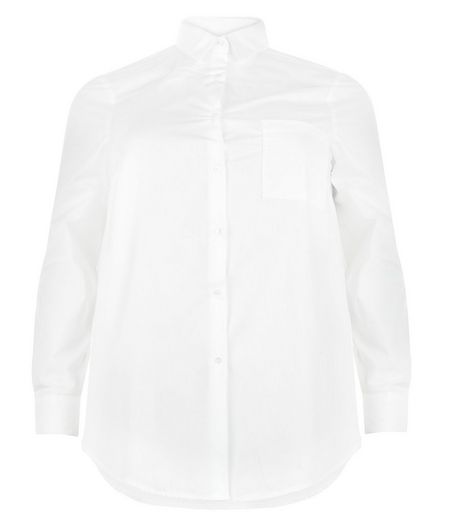 Curves White Long Sleeve Shirt | New Look
