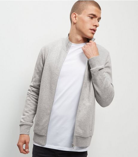 Grey Funnel Neck Zip Up Sweater | New Look