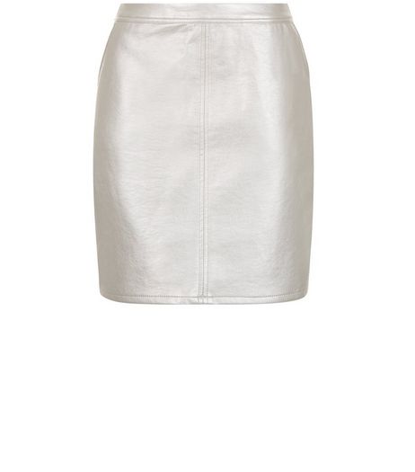 Teens Silver Metallic A-Line Skirt | New Look