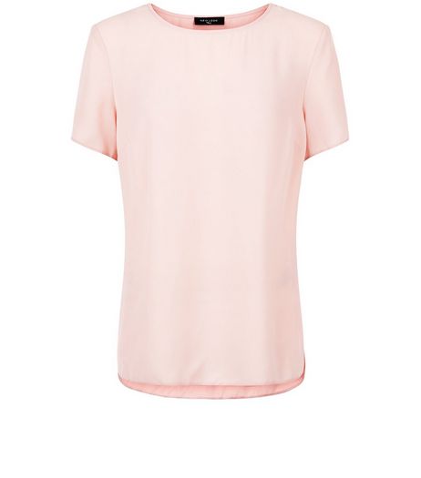 Tall Shell Pink Woven T-Shirt | New Look