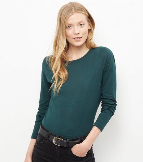 Tall Dark Green Long Sleeve Top | New Look