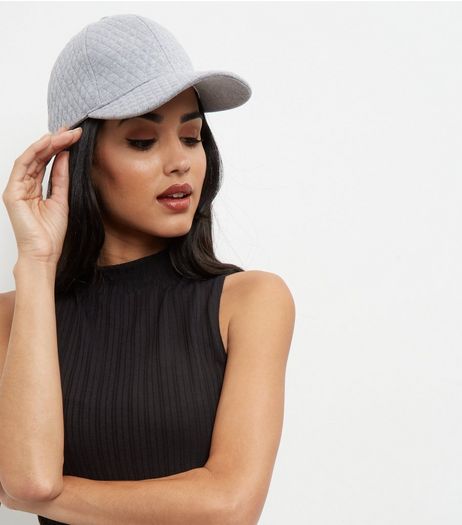 Grey Quilted Cap | New Look