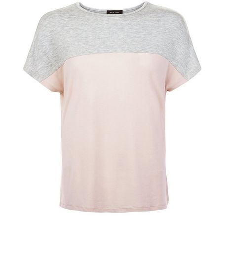 Shell Pink Colour Bock Marl T-shirt | New Look