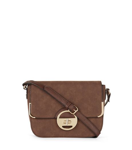 Brown Twist Lock Shoulder Bag | New Look