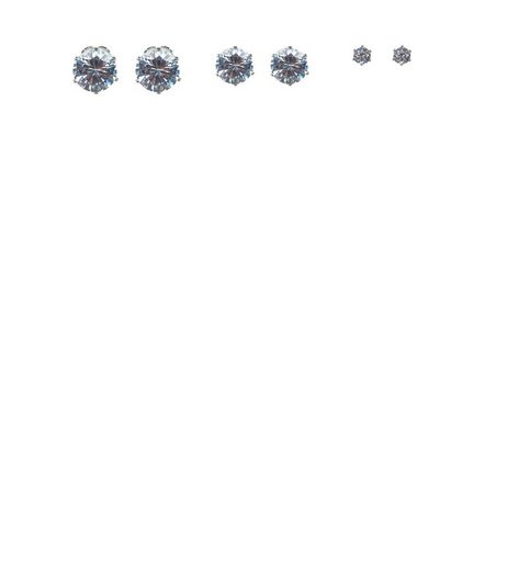 3 Pack Crystal Cubic Zirconia Stud Earrings | New Look
