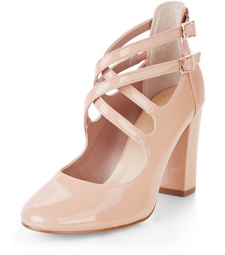 Pink Patent Multi Strap Court Shoes | New Look