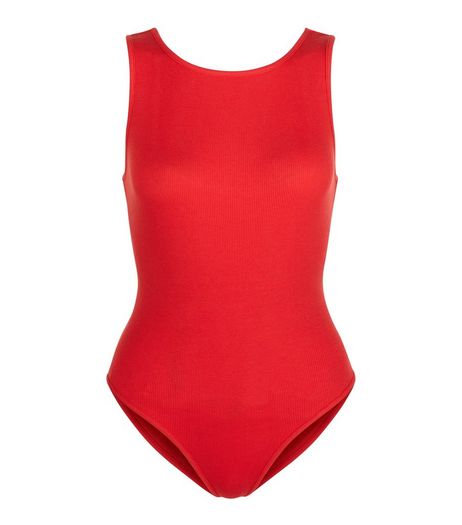 Red Ribbed Bodysuit | New Look