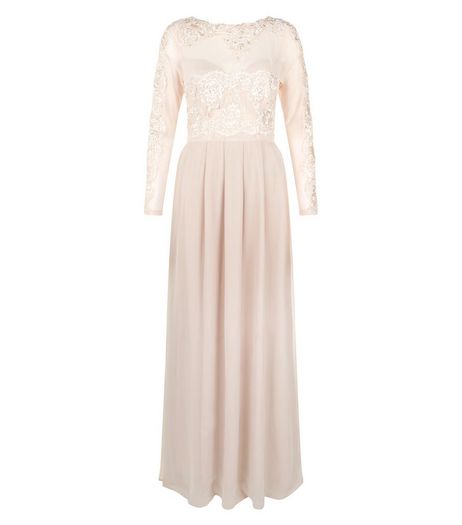 AX Paris Cream Lace Long Sleeve Maxi Dress | New Look