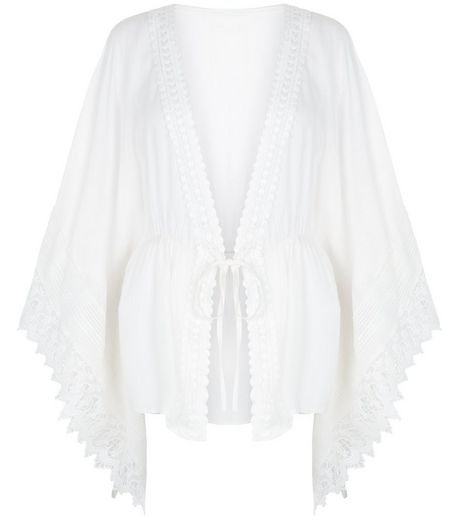 Blue Vanilla White Crochet Trim Kaftan | New Look