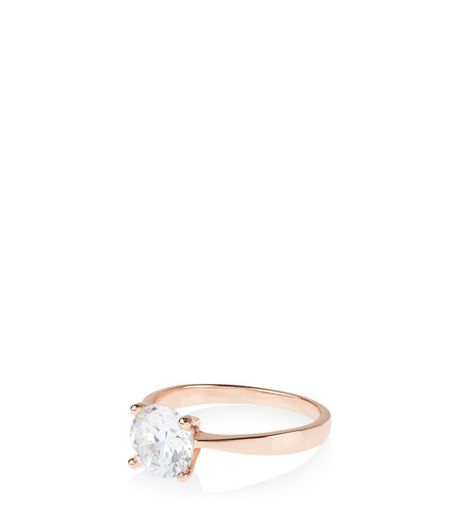 Rose Gold Cubic Zirconia Ring | New Look