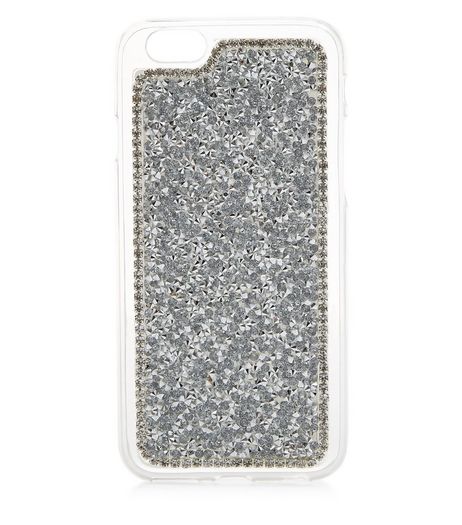 Silver Crystal iPhone Case | New Look