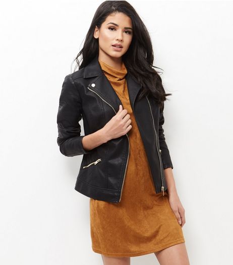 Mela Tan Suedette Cowl Neck Dress | New Look
