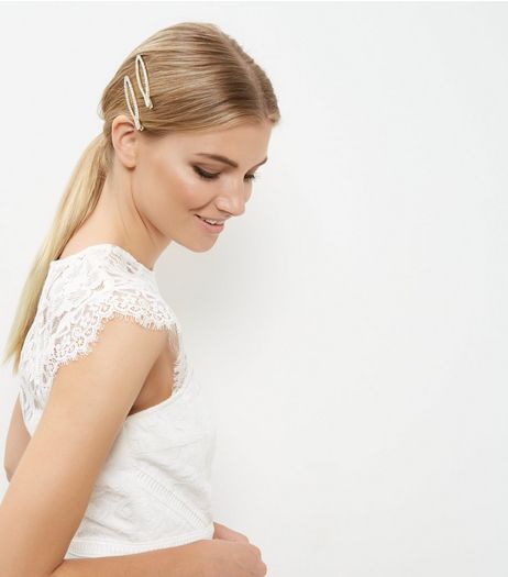 4 Pack Crystal Diamante Hair Clips | New Look