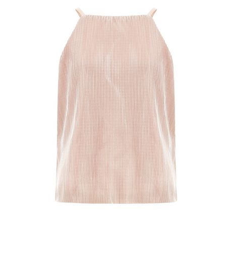 Shell Pink High Neck Foil Cami | New Look
