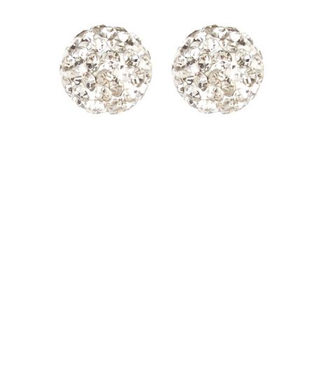 Sterling Silver Dimanate Ball Stud Earrings | New Look
