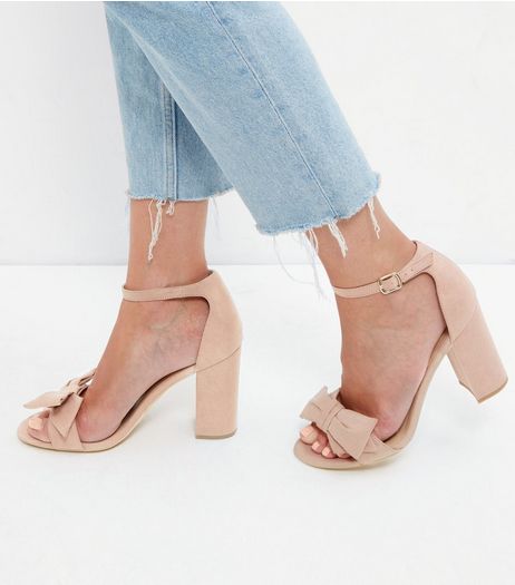Oatmeal Suedette Ankle Strap Block Heel Sandals | New Look