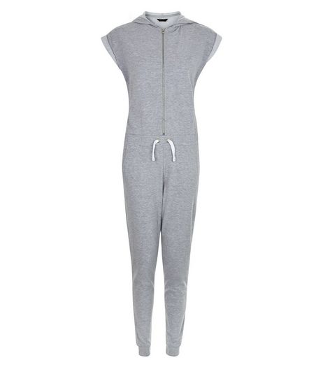 Teens Grey Hooded Jumpsuit | New Look
