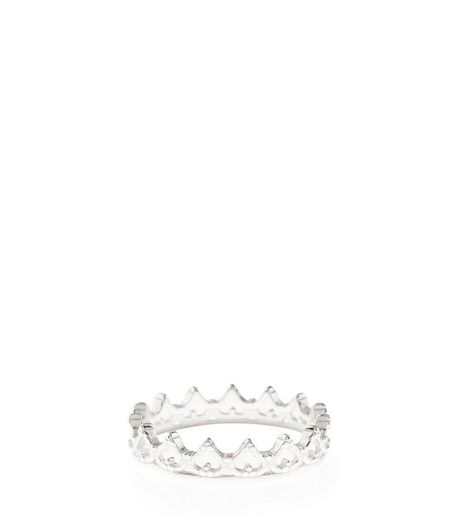 Sterling Silver Crown Ring | New Look