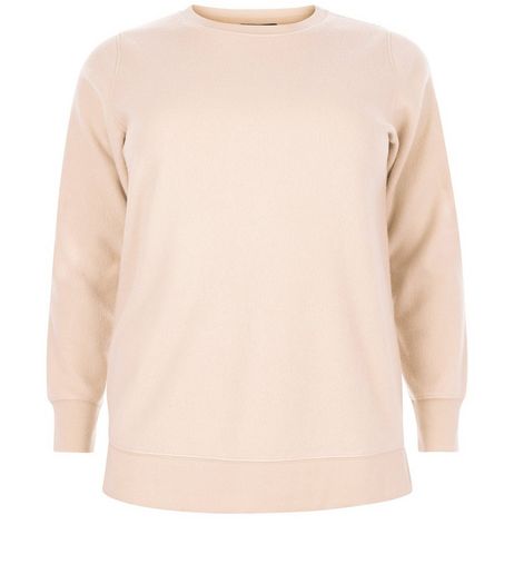 Curves Pink Brushed Sweater | New Look