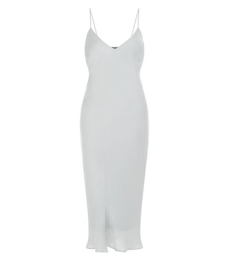 Petite Silver Satin Maxi Dress | New Look