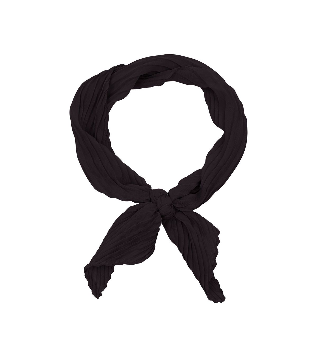 Black Pleated Bandana Neckscarf | New Look