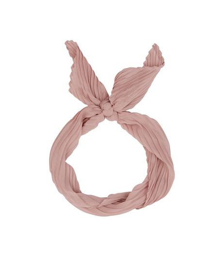 Pink Pleated Bandana Neckscarf | New Look