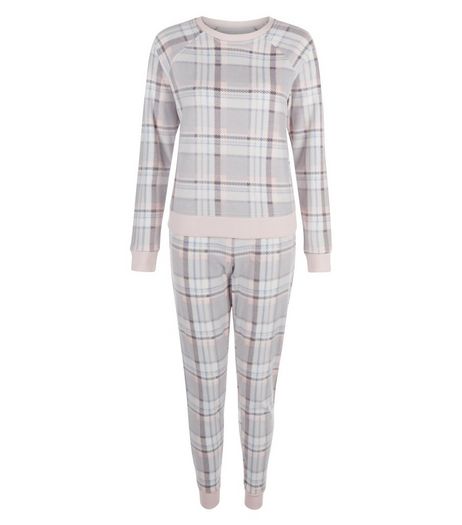 Teens Light Grey Check Pyjama Set | New Look