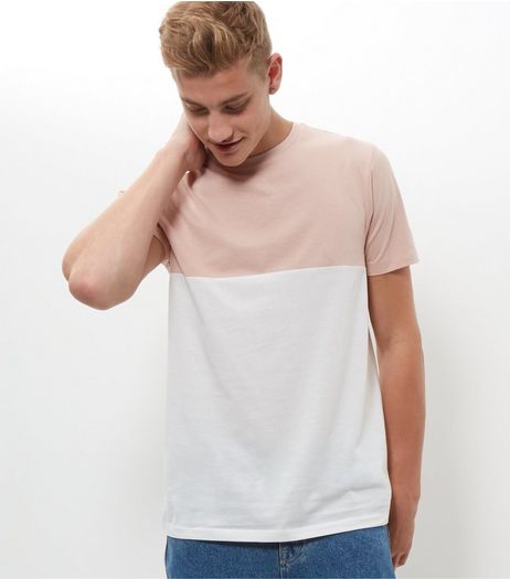 Pink Colour Block T-Shirt | New Look