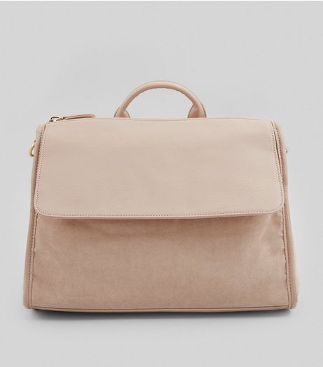 Pink Suedette Front Satchel | New Look
