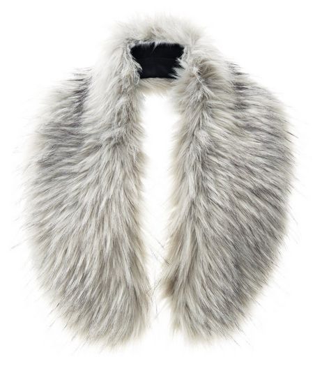 Grey Faux Fur Oversized Collar | New Look