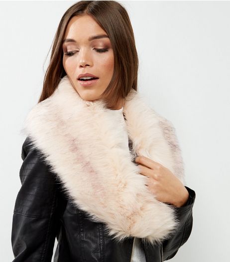 Pink Faux Fur Collar | New Look